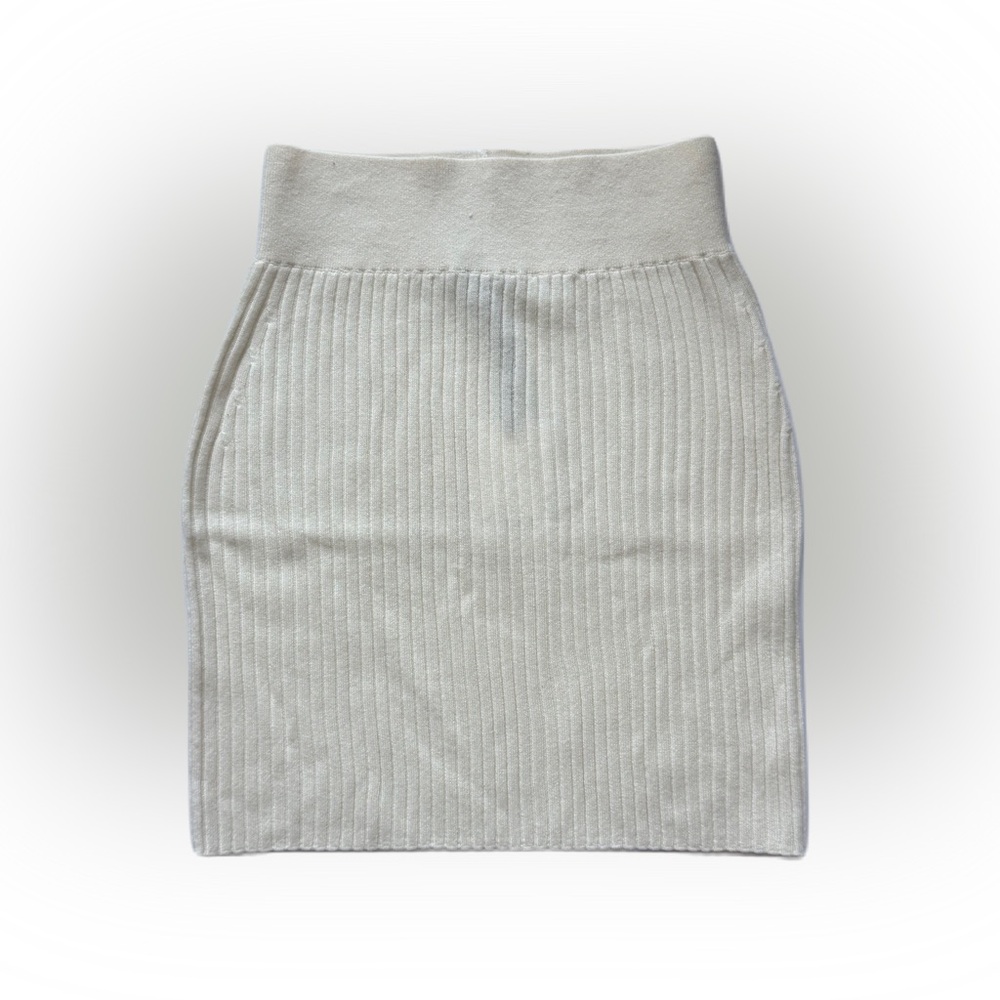 Naked Cashmere Mini Skirt 100% Cashmere Size S Ivory NWT